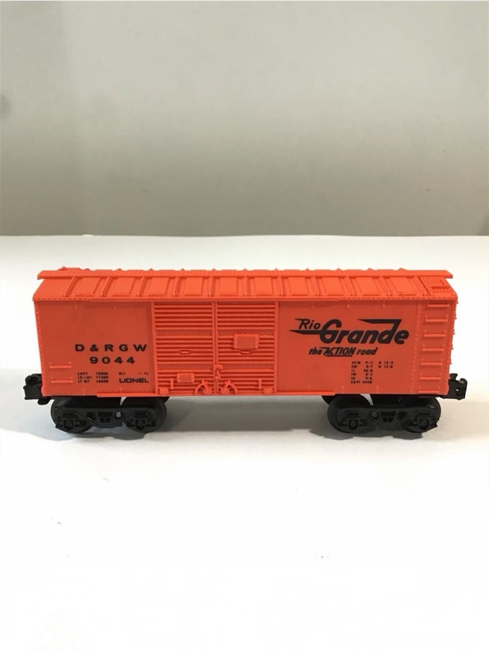1975 LIONEL Train Boxcar 9044 Rio Grande D&RGW O Gauge The Action Road Vintage